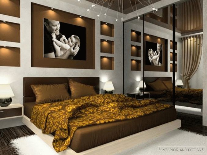 Design della camera da letto nell'appartamento 4