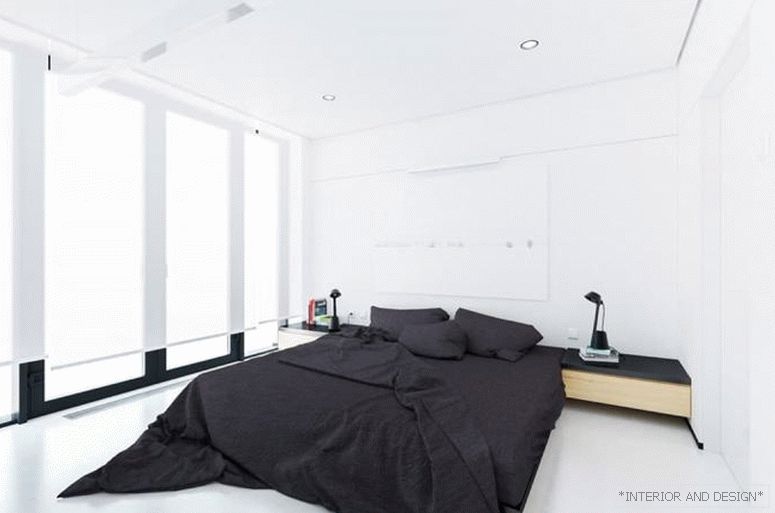 Tende per la camera da letto nello stile del minimalismo 8