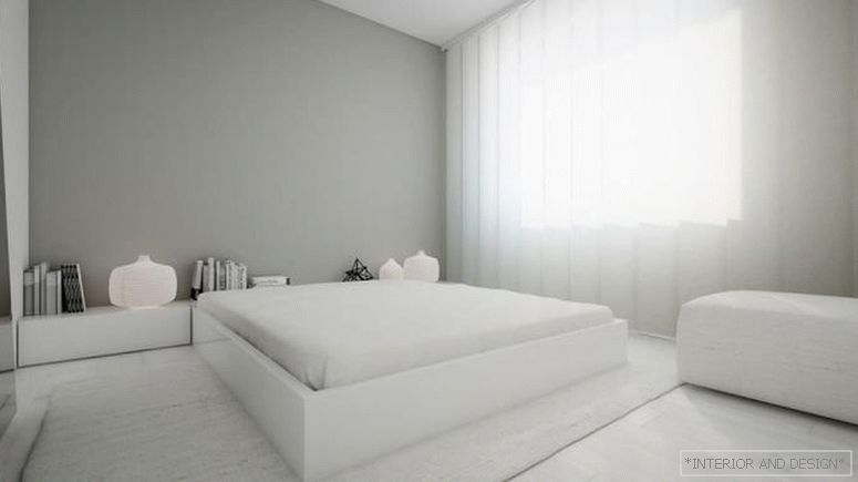 Tende per la camera da letto nello stile del minimalismo 10