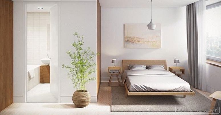 Tende per la camera da letto nello stile del minimalismo 4
